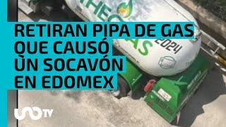 Pipa repartidora de gas causa socavón en Atizapán de Zaragoza Estado de México
