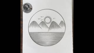 Circle scenery drawing #sketchcreative #shortsvideo #pencildrawing #drawing