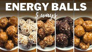 NO-BAKE ENERGY BALLS » 5 Flavours for Healthy Breakfast or Snacks  2 Easy Methods with Oats & Dates