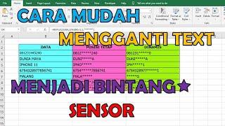 Cara Mudah Mengganti TEXT menjadi Bintang sensor di Microsoft Excel