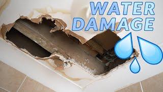 How To Repair a Water Damaged Ceiling After a Leak - Water Damaged Plasterboard  Drywall