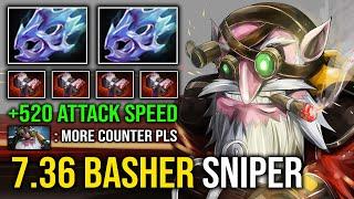 520 ATTACK SPEED Basher 2x Double Moon Shard 100% Unlimited Knockback Sniper Vs Hard Counter Dota 2