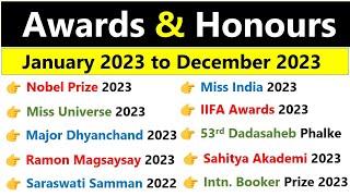 Awards & Honours 2023 Current affairs  Last 12 Months Current affairs 2023  Awards current affairs