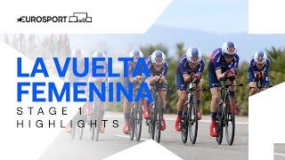 SNEAKY VICTORY   La Vuelta Femenina Stage 1 Team Time Trial Highlights  Eurosport Cycling