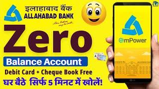 ALLAHABAD Bank Zero Saving Account Open Online  Allahabad Zero Account Open 2024