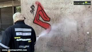Removing Graffiti from Concrete Wall using Worlds Best Graffiti Coating