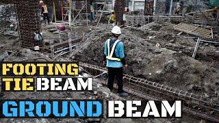 difference of footing tie beam  plinth beam and ground beam