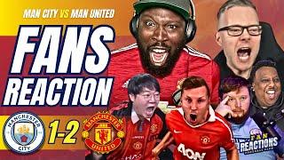 MANCHESTER FANS REACTION TO MAN CITY 1-2 MAN UNITED  FA CUP FINAL