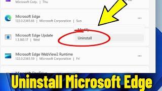 Uninstall Microsoft Edge in Windows 11  How To Remove Ms edge Browser With Simple Trick 2024 