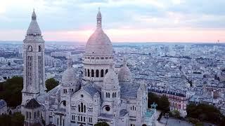 Aerial Sacre Coeur Basilica 4K Tour  Sunrise Montmartre Paris Drone View  Incredible France