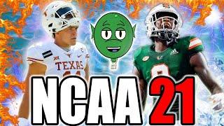 College Football Mod Texas vs Miami NCAA 21 Gameplay Stream College Turtle Hurricanes vs Longhorns