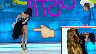 The Romanian TV presenter was a bit naked at the live broadcast