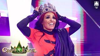 Zelina Vega dons the Queen’s Crown WWE Crown Jewel 2021 WWE Network Exclusive