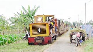 RAME PENUMPANGNYA DI LOKOMOTIF KERETA LORI TEBU INI