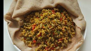 Ethiopian traditional food️ የእንቁላል በስጋ ጥብስ