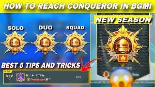  HOW TO REACH CONQUEROR  BEST 5 TIPS & TRICKS FOR RANK PUSH NEXT SEASON  BGMI DUO RANK PUSH TIPS