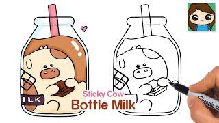 How to Draw Bottle of Chocolate Milk  Sticky Cow