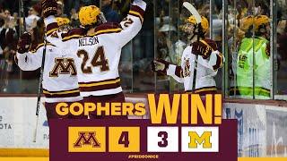 Highlights #2 Minnesota Gopher Hockey Wins 4-3 Overtime Thriller over #8 Michigan