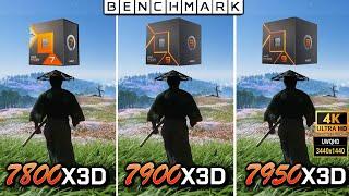 Ryzen 7 7800x3D vs 9 7900x3D vs 9 7950x3D  Test  WQHD - 4K  3440p - 2160p  RTX 4090  in 8 Games