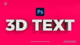 Photoshop 3D Text How to Easily Create 3D Text in Adobe Photoshop Learn Photoshop — Part 43