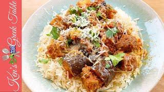 2-Ingredient Mediterranean Meatballs & Eggplant  Ken Panagopoulos