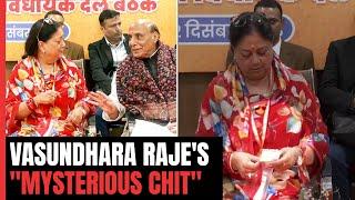 Rajasthan Gets New Chief Minister But Vasundhara Rajes Chit Steals The Show