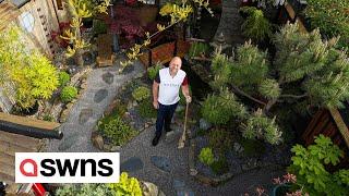 Dad spent £10K transforming his drab backyard into a Japanese garden  SWNS