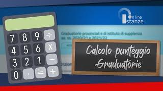 CALCOLO PUNTEGGIO TITOLI GRADUATORIE PROVINCIALI  II fascia