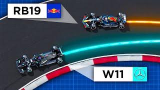 Fastest car in F1 history? - Mercedes 2020 vs Red Bull 2023   3D analysis