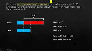 Singapore Math - Grade 3 - Grade 4 - Whole Numbers Part 2 - using models to solve word problems