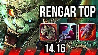 RENGAR vs GNAR TOP  6k comeback 11210 1200+ games Legendary  EUW Grandmaster  14.16