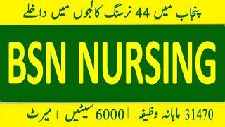 BSN Admissions 2024   Govt Nursing Colleges in Punjab    BS Nursing