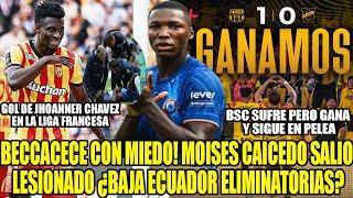 MOISES CAICEDO SALIO LESIONADO ¿BAJA ECUADOR ELIMINATORIAS? GOL JHOANNER CHAVEZ EN FRANCIA Y MAS