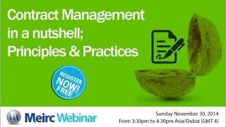 Contract Management in a nutshell principles and practices  Contracts Management  Dubai  Meirc