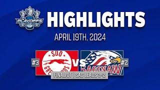 OHL Playoff Highlights Soo Greyhounds @ Saginaw Spirit - Game 5 - April 19th 2024