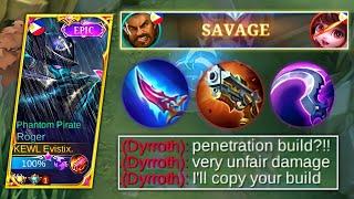 TOP SUPREME ROGER FULL PENETRATION BUILD 1 HIT DELETE BUILD EASY SAVAGE  MLBB