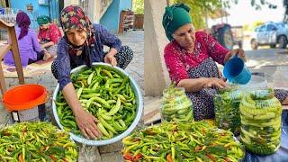 BU LEZZETE BAYILACAKSINIZ  HALAM KÖY EVİ BİDON BİDON KIŞLIK TURŞU YAPIMI  LEZZET KÖYÜ