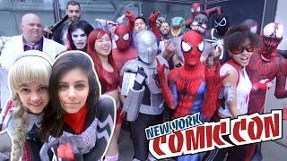 SPIDER-MAN SPIDER-GWEN SILK SPIDERVERSE VS New York Comic Con 2016 - Real Life Super Hero Movie