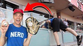 I got foul balls on BACK-TO-BACK PITCHES at Great American Ball Park