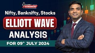 Nifty Live Analysis & Bank nifty Prediction for Tomorrow  Elliott Wave Theory  Chartkingz