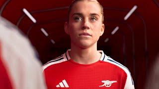 Behind-the-scenes of the Arsenal x adidas Football 2425 Home Kit shoot