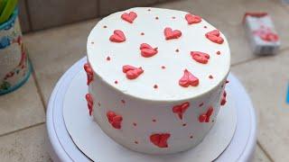 Onson Tort Tayyorlash  Qaymoqli Krem bilan tort yegish  Heart Cake