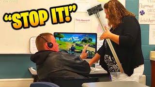 Kid Caught Playing Fortnite IN CLASS.. BIG MISTAKE