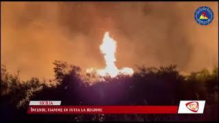 SICILIA Incendi fiamme in tutta la regione