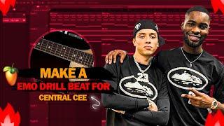 MAKE A GUITAR DRILL BEAT FOR CENTRAL CEE IN FL STUDIO 2023  