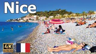 Nice France 4K Walk - Beach Promenade Scenic Viewpoints and Old Town 