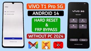 Vivo T1 Pro 5G Hard reset & Frp Bypass Android 14 WITHOUT PC.