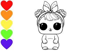 Как рисовать куклу лол питомца зайку  How to draw pet doll lol