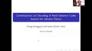 Session 4B - Combinatorial List Decoding of Reed-Solomon Codes beyond the Johnson Radius