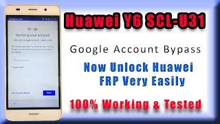 Huawei Y6 SCL-U31  How to Bypass Google Account - FRP without PC